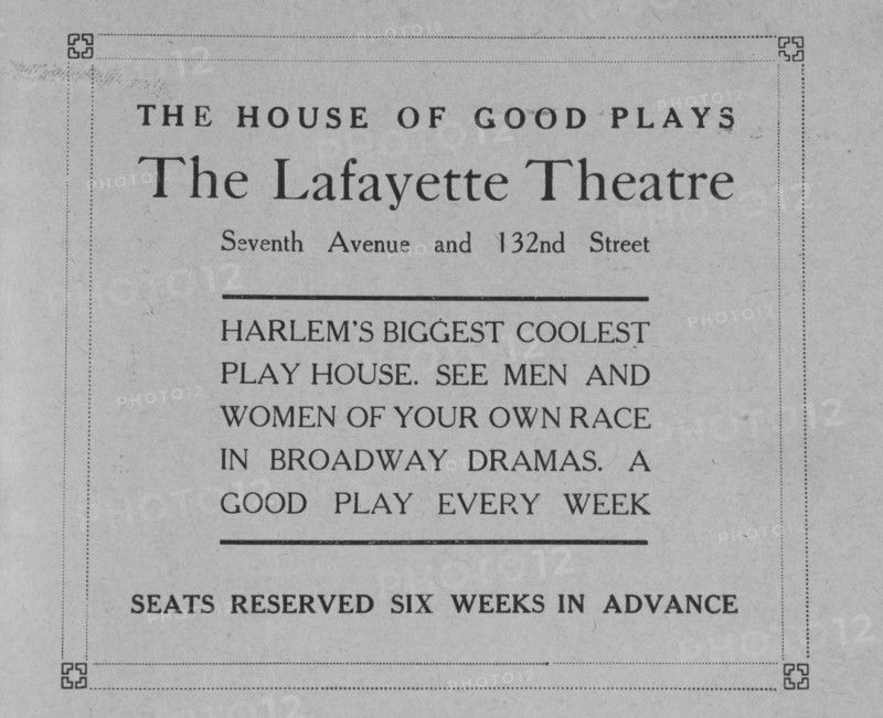 The house of good plays; The Lafayette Theatre; Seventh Avenue and 132nd Street, 1918-1922. Creator: Unknown.
