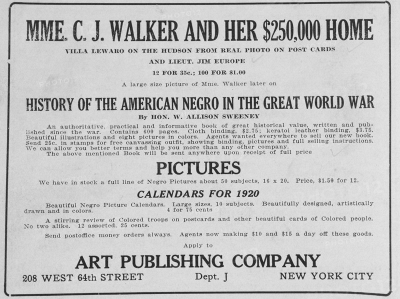 'History of the American Negro in the Great World War'; By Hon. W. Allison Sweeney, 1918-1922. Creator: Unknown.