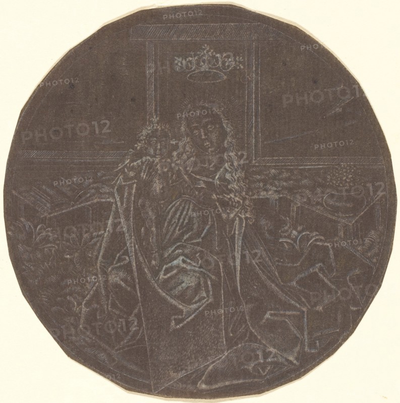 The Madonna and Child in a Garden, 19th century facsimile after an engraving of c. 1465-1467. Creator: Master ES.
