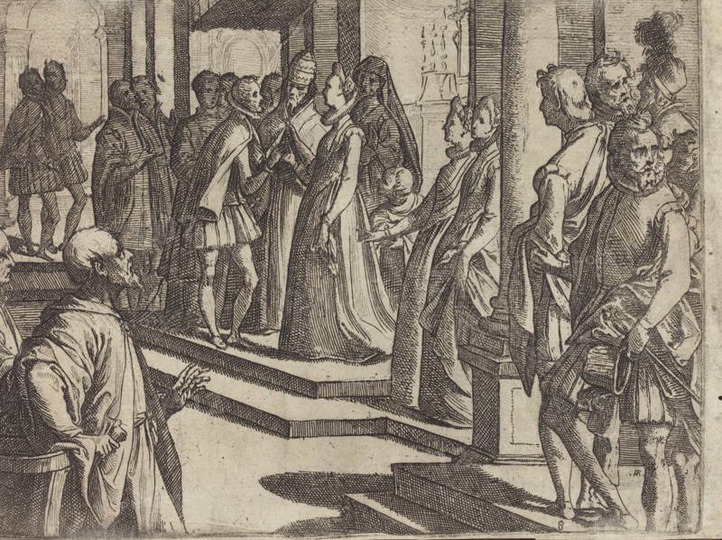 The Betrothal of Margaret of Austria to Philip III, King of Spain [verso], 1612. Creator: Raffaello Schiaminossi.