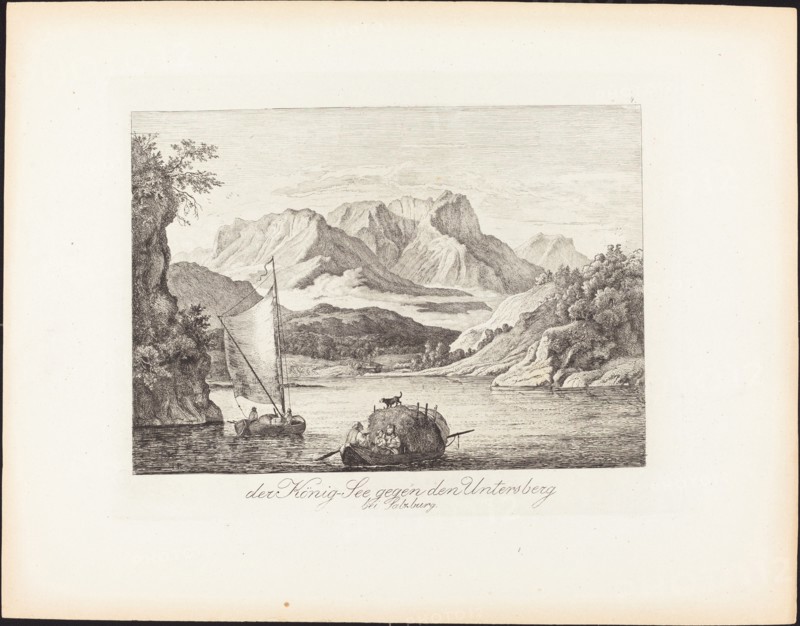 Der König-See gegen den Untersberg bei Salzburg (Königsee toward the Untersberg...), 1830. Creator: Ludwig Richter.
