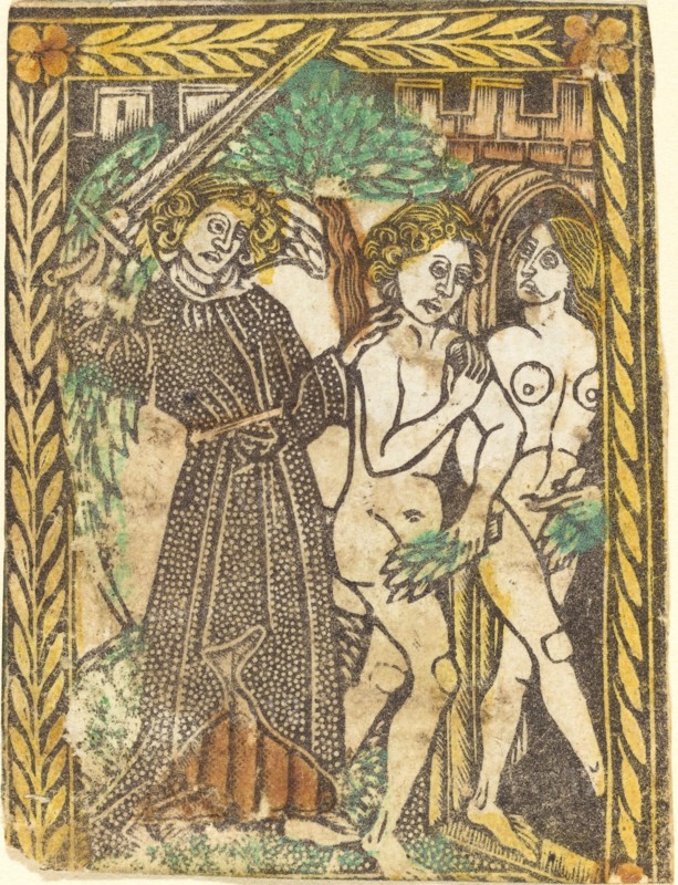 The Expulsion from the Garden of Eden, 1460/1480. Creator: Master of the Borders with the Four Fathers of the Church.