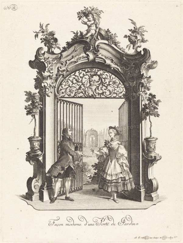 Façon moderne d'une Porte de Jardin (A Garden Door in the Modern Style), c. 1755/1760. Creator: Johann Esaias Nilson.