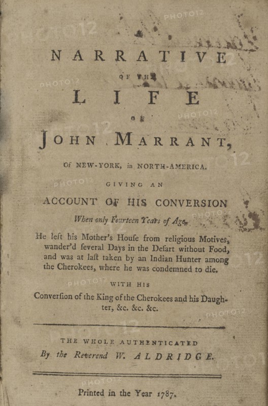 A narrative of the life of John Marrant, of New-York, in North-America: giving an account..., 1787. Creator: Unknown.