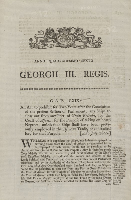 An act to prohibit for two years after the conclusion of the present session of Parliament..., 1806. Creator: Unknown.