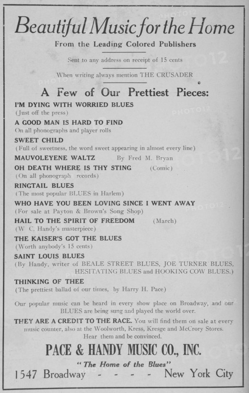 Beautiful music for the home from the leading Colored publishers; The Pace & Handy Music, 1918-1922. Creator: Unknown.