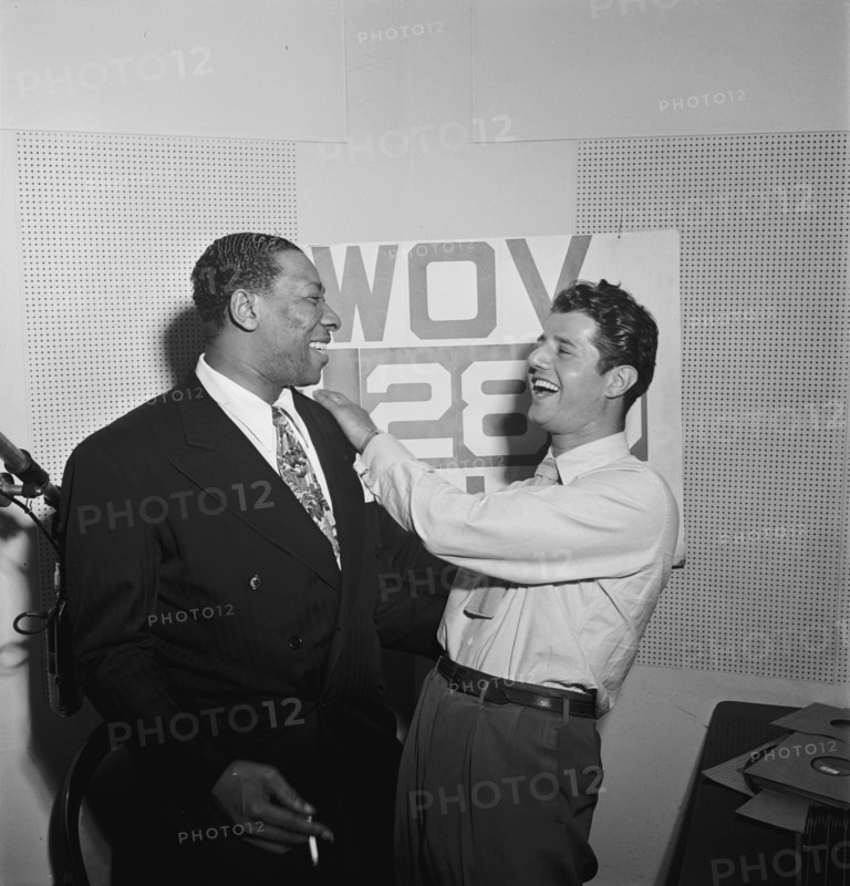 Portrait of Sid Catlett and Freddie Robbins, WOV office, New York, N.Y., ca. June 1947. Creator: William Paul Gottlieb.