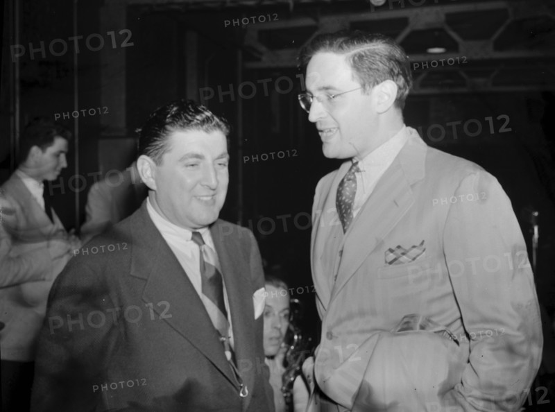 Portrait of Tony Pastor and William P. Gottlieb, Hotel Edison(?), New York, N.Y., 1946. Creator: Delia Potofsky Gottlieb.