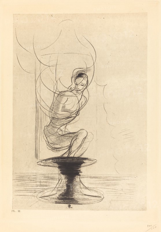 Parfois on trouve un vieux flacon qui se souvient, d'ou jaillit toute vive une ame qui revient..., 1 Creator: Odilon Redon.