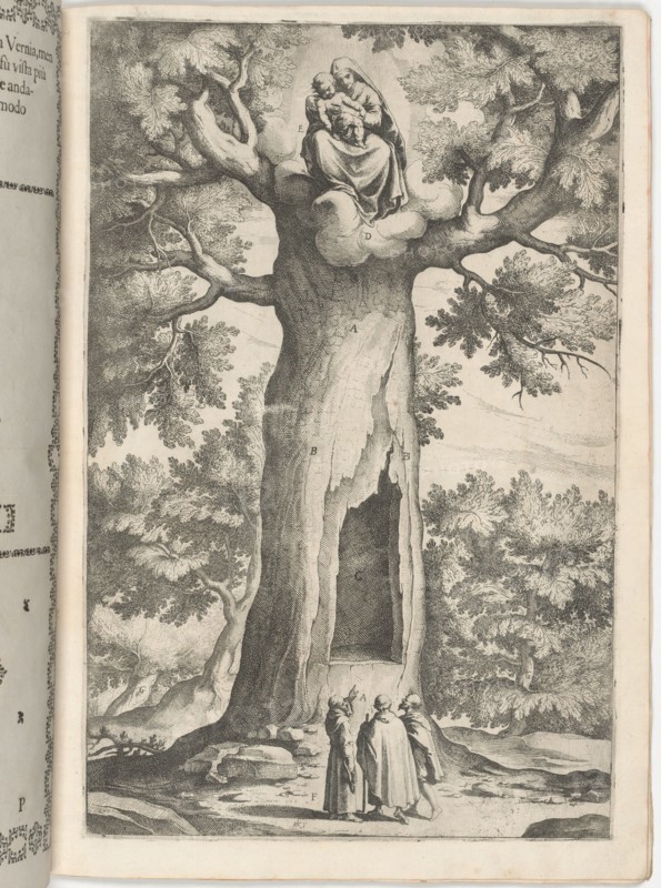 Apparition of the Virgin in the Beech Tree (Faggio dell'apparizione della Vergine) [plate P], 1612. Creator: Jacopo Ligozzi.