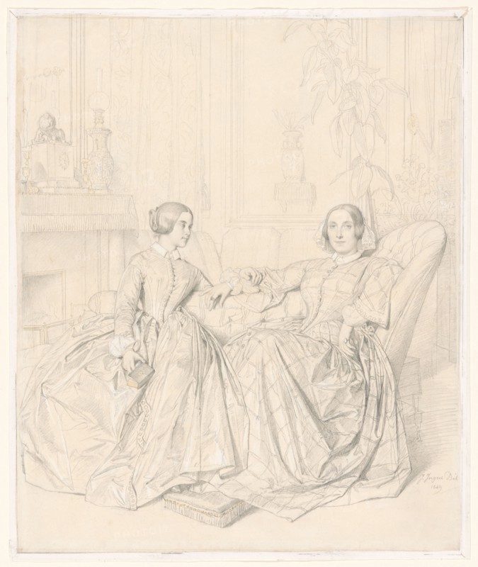 Comtesse Charles d’Agoult (born Marie de Flavigny) and Her Daughter Claire d’Agoult, 1849. Creator: Jean-Auguste-Dominique Ingres.