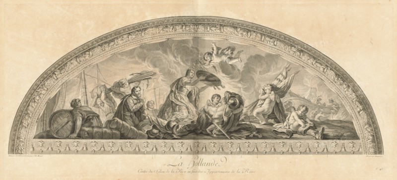 La Hollande Cintre du Salon de la Paix en face des Appartmens de la Reine..., [pl. 48], pub. 1752. Creators: Jean-Baptiste Masse, Louis Desplaces.