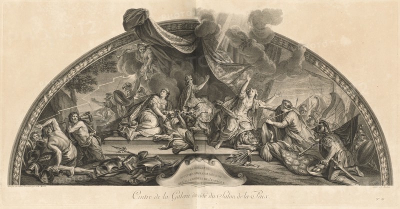 La Hollande accepte la paix et se détache de l'Allemagne et de l'Espagne 1678...[pl. 33], pub 1752. Creators: Jean-Baptiste Masse, Benoit Audran II.