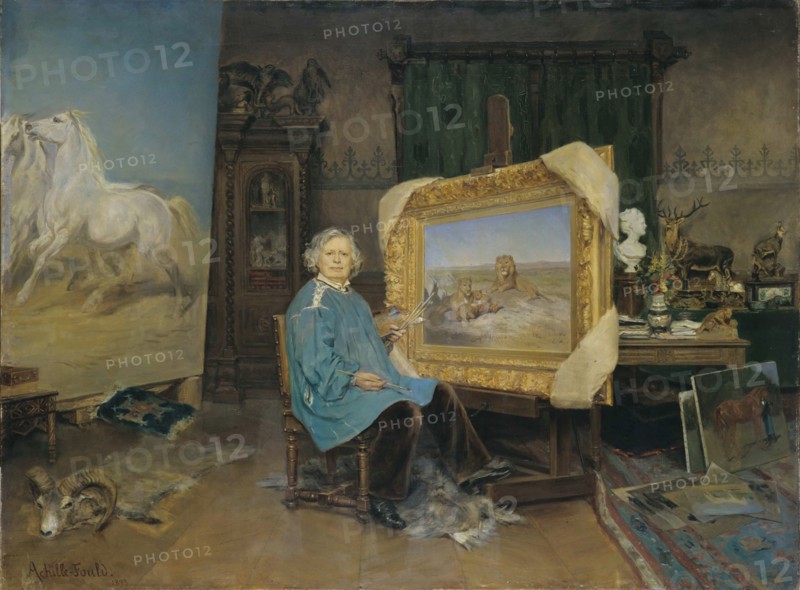 Rosa Bonheur in her studio, 1893. Creator: Achille-Fould, Georges (1868-1951).