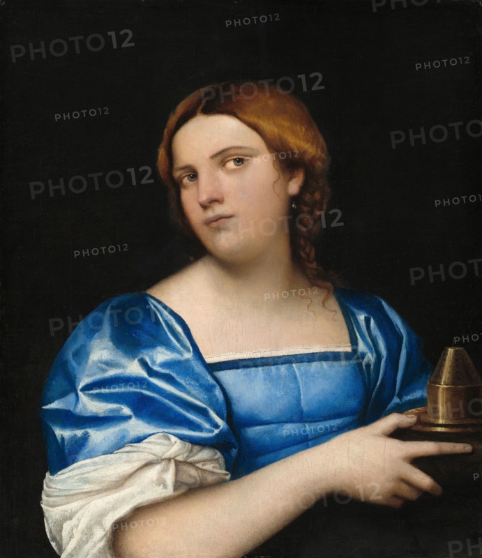 Portrait of a Young Woman as a Wise Virgin (Portrait of Vittoria Colonna), c. 1510. Creator: Piombo, Sebastiano, del (1485-1547).