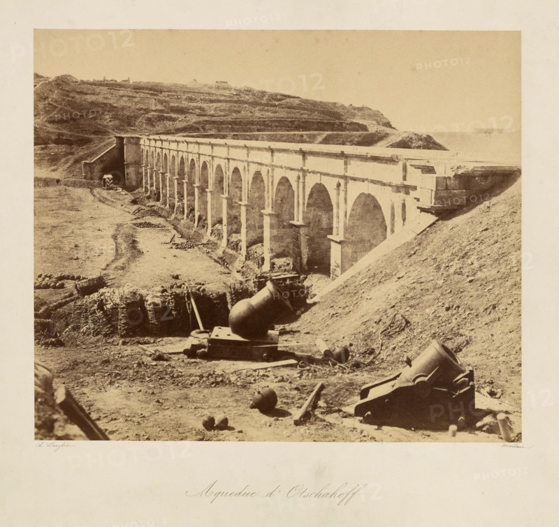Ushakov's Aqueduct. From: Souvenir de la Guerre de Crimee, 1855. Creator: Langlois, Jean-Charles (1789-1870).