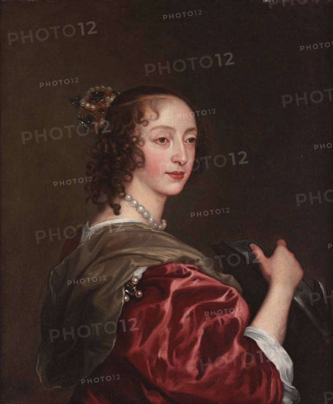 Portrait of Queen Henrietta Maria of France (1609-1669) as Saint Catherine, ca 1632. Creator: Dyck, Sir Anthony van (1599-1641).