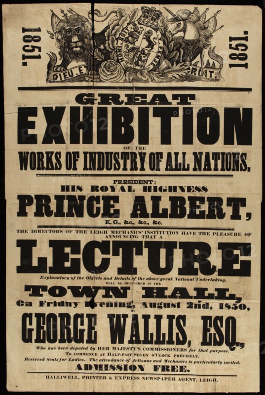 Poster of the Great Industrial Exhibition of all nations of 1851, 1851. Creator: Anonymous.