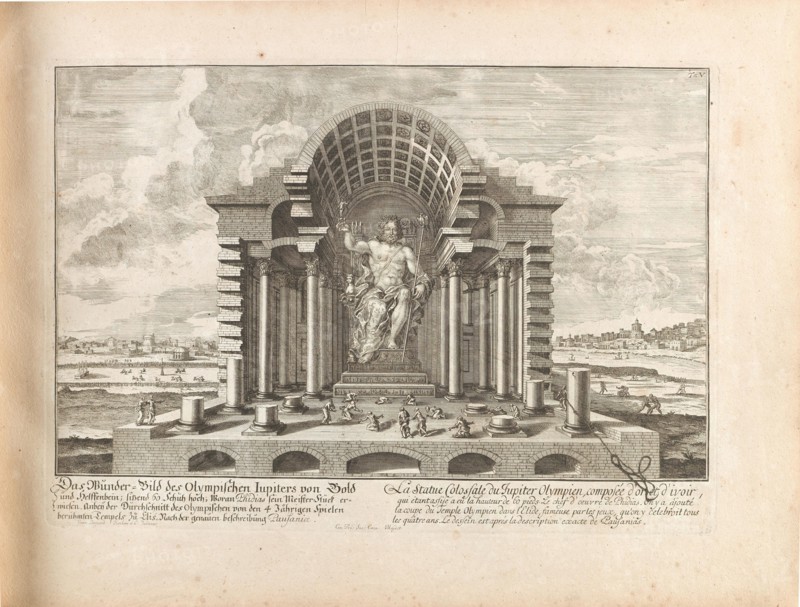 The Statue of Jupiter at Olympia. From "Entwurff einer historischen Architektur", 1725. Creator: Fischer von Erlach, Johann Bernhard (1656-1723).