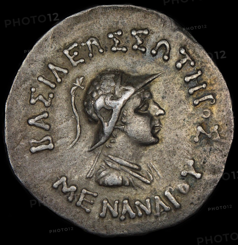 Coin of Menander I, ca 160-130 BC. Creator: Numismatic, Ancient Coins  .