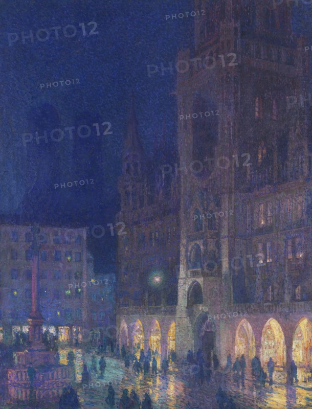 Munich, Marienplatz, 1908. Creator: Palmié, Charles Johann (1863-1911).