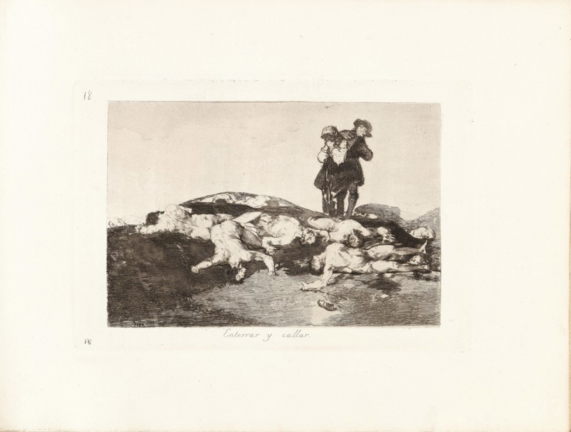 Los Desastres de la Guerra (The Disasters of War), Plate 18: Enterrar y callar (Bury them..., 1810s. Creator: Goya, Francisco, de (1746-1828).