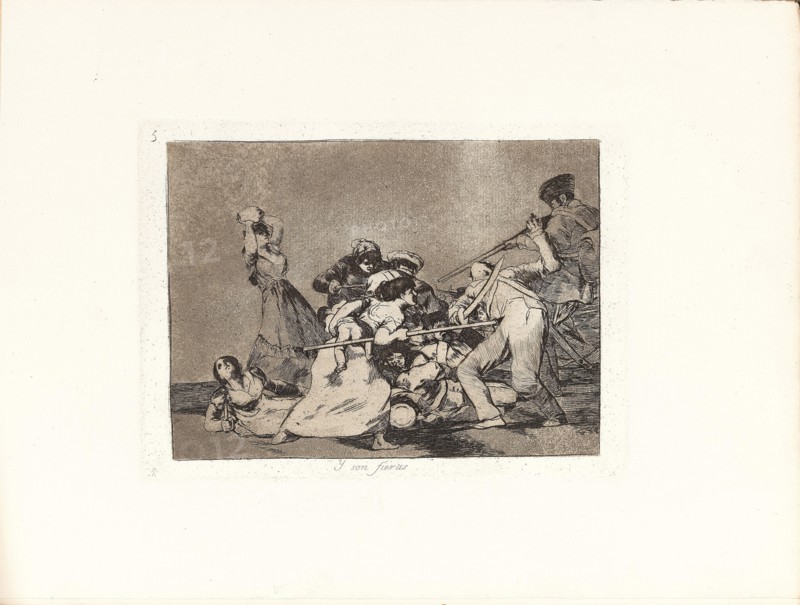 Los Desastres de la Guerra (The Disasters of War), Plate 5: Y son fieràs (And are like..., 1810s. Creator: Goya, Francisco, de (1746-1828).
