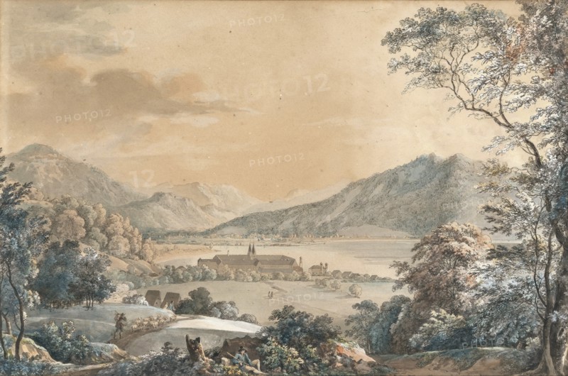 View towards the Tegernsee Abbey. Creator: Dillis, Johann Georg von (1759-1841).