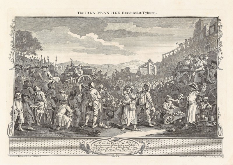 Series "Industry and Idleness", Plate 11: The Idle 'Prentice Executed at Tyburn, 1747. Creator: Hogarth, William (1697-1764).