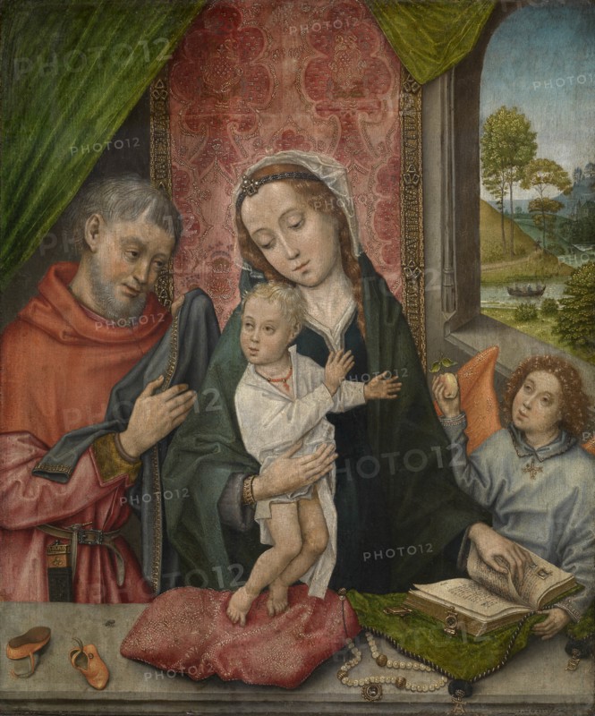 The Holy Family with an Angel, 1500. Creator: Master of 1499.