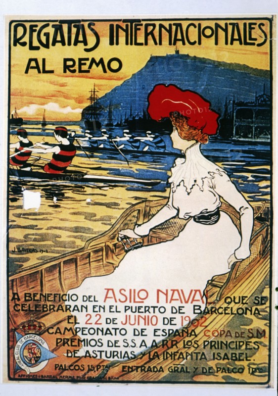 Poster of the International Regattas, held at the port of Barcelona in 1902. Creator: Llaverias Labro, Juan (1865-1938).