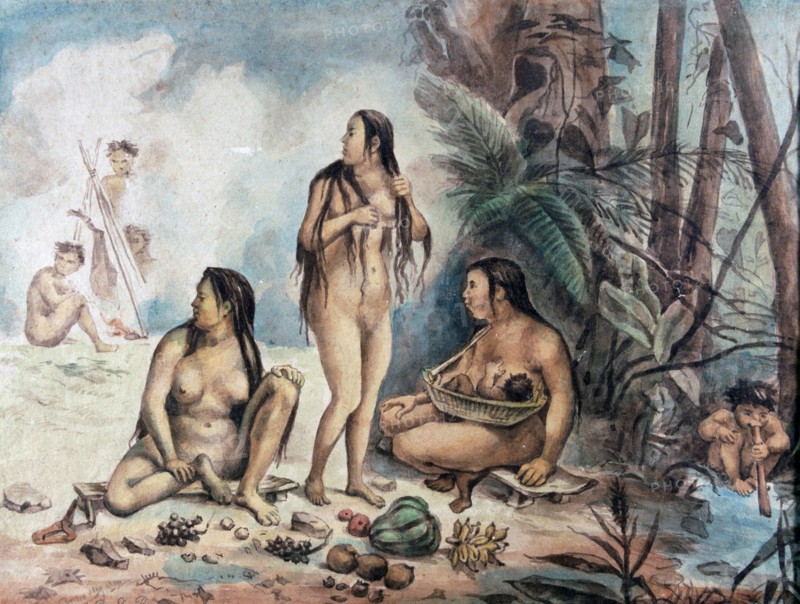 Indigenous population of Cantagalo, 18-19th cent. Creator: Debret, Jean-Baptiste. (1768 - 1848).