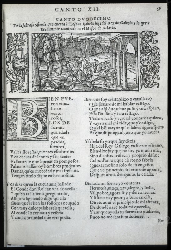 I sing twelve and engraving of the rare edition of 'Orlando Furioso', 1557-1558. Creator: Ariosto, Ludovico (1474 - 1533).