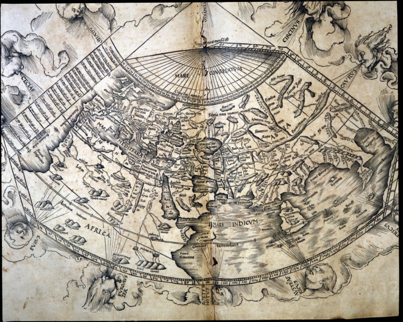 Mapa Mundi. In'Geographiae Universae', 1596. Creator: Ptolomeo, Claudio. (90-168).