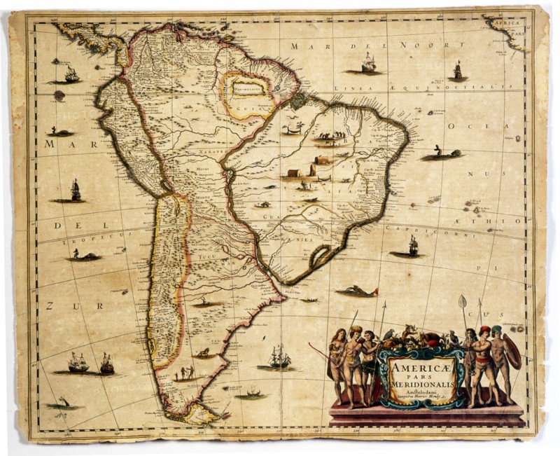 Americae pars Meridionalis, Amsterdam, c. 1640.  Creator: Hondius, Henrici (siglo XVII).