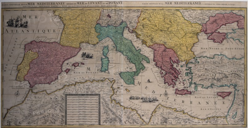 Marine chart of the eastern part of the Mediterranean Sea with the entire African coast..., 17th cen Creator: Sanson, Nicolás (1600-1667) .