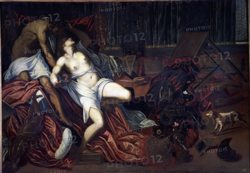 'The violence of Tarquino', Tarquino ties Lucrezia with his own clothes, 16th century. Creator: Tintoretto, Jacopo Robusti (1518 - 1594).
