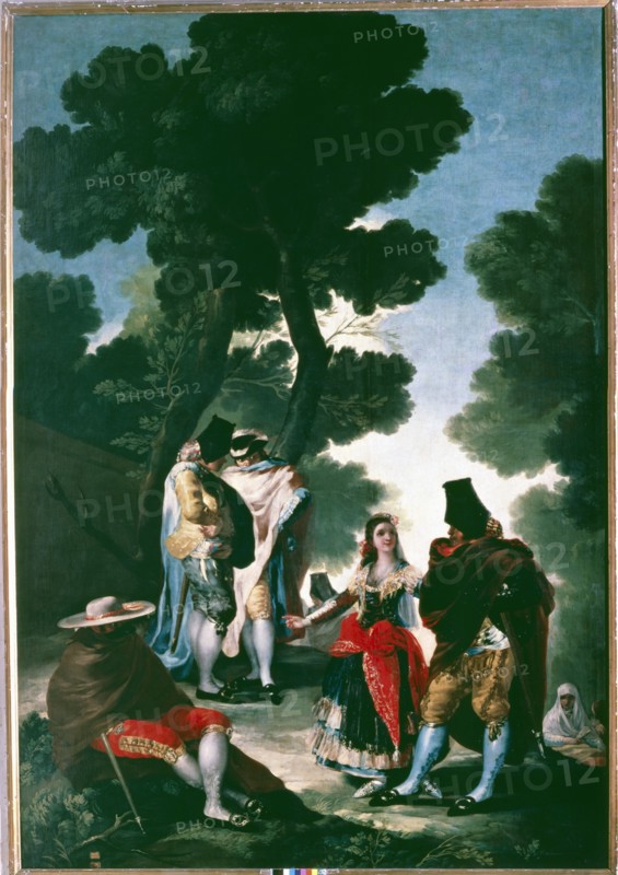 'La Maja y los embozados '(The Paseo de Andalucía), 1777. Creator: Goya y Lucientes, Francisco de (1746 - 1828).