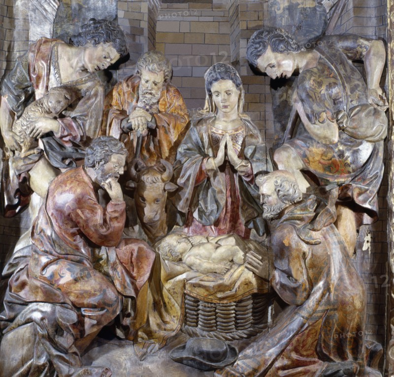 Altarpiece of the Adoration of the Shepherds, from the altar of the Roser of the Church of...1642. Creator: Grau, Joan (1608-1685).