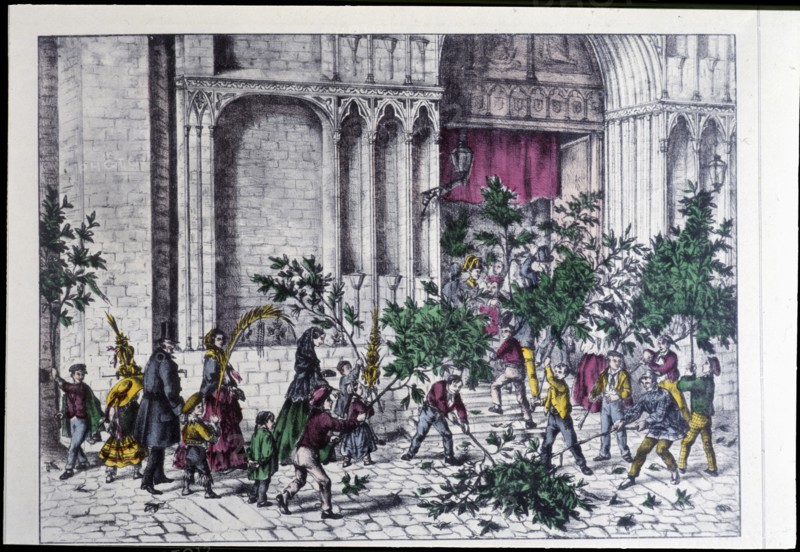Palm Sunday in Barcelona, 1860. Creator: Puiggari, Ramón (1820-1894).