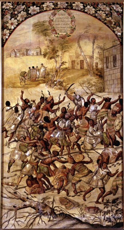 Conquest of Mexico, arrest of Cortés, 17th century. Creator: González, Miguel (17th century) .