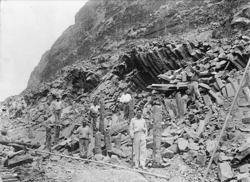 Culebra Cut - View at Base of Gold Hill, Showing Basaltic Columns Developed By Steam Shovel, 1913. Creator: Harris & Ewing.