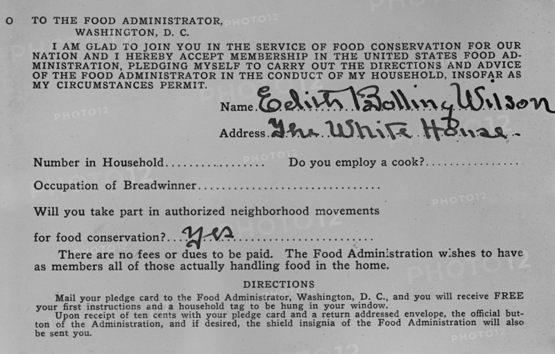 Food Administration, U.S. Certificate, 1917. Creator: Harris & Ewing.