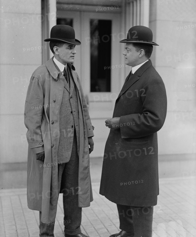 Robert D. Heinl, Newspaper Correspondent - Left, with F.W. Taylor, Secretary To MacVeagh, 1913. Creator: Harris & Ewing.