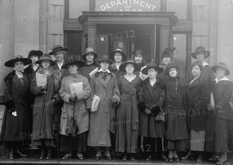 High Cost of Living - Investigators at Labor Dept. Miss Dorthea C. Davis; Mrs. Minnie E...., 1917. Creator: Harris & Ewing.