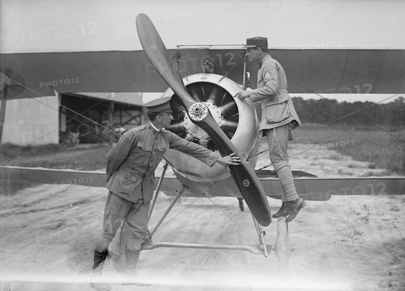 Langley Field, Va. - French Nieuport Plane, Type 17, with Capt. J.C. Bartolf And Lt.E..., 1917. Creator: Harris & Ewing.