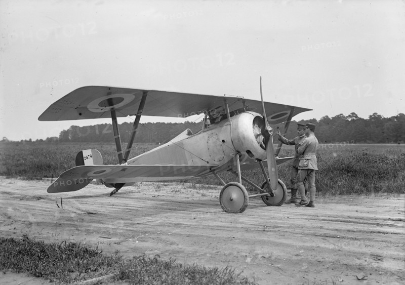 Langley Field, Va. - French Nieuport Plane, Type 17, with Lt., E. Lemaitre And Capt. J.C..., 1917. Creator: Harris & Ewing.
