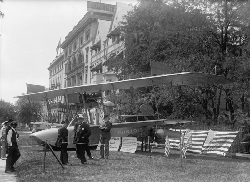 National Aero Coast Patrol Commn. - Curtiss Hydroaeroplane or Flying Boat Exhibited..., 1917. Creator: Harris & Ewing.