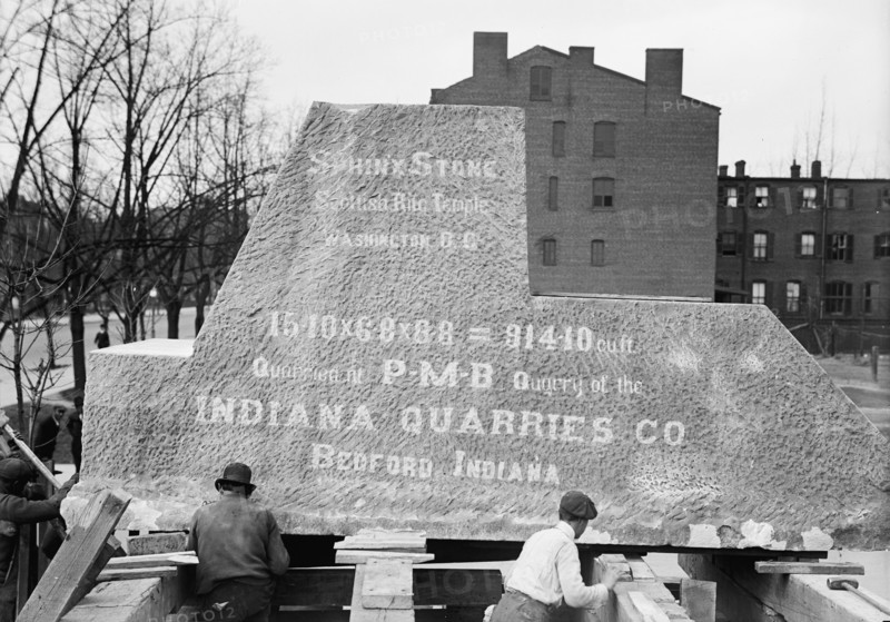 Scottish Rite Temple - Stone For Sphinx, 1913. Creator: Harris & Ewing.