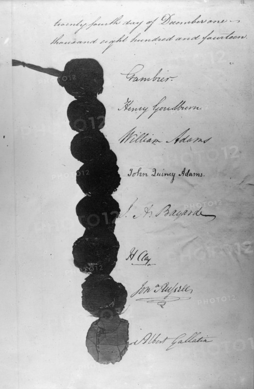 Signatures, Treaty of Ghent, December 24, 1814. Creator: Harris & Ewing.